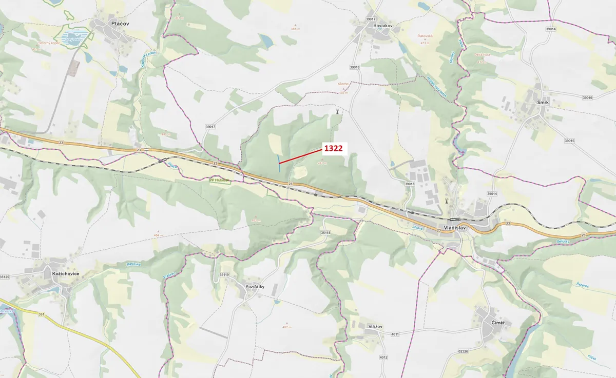 Dražba lesa 1888 m²